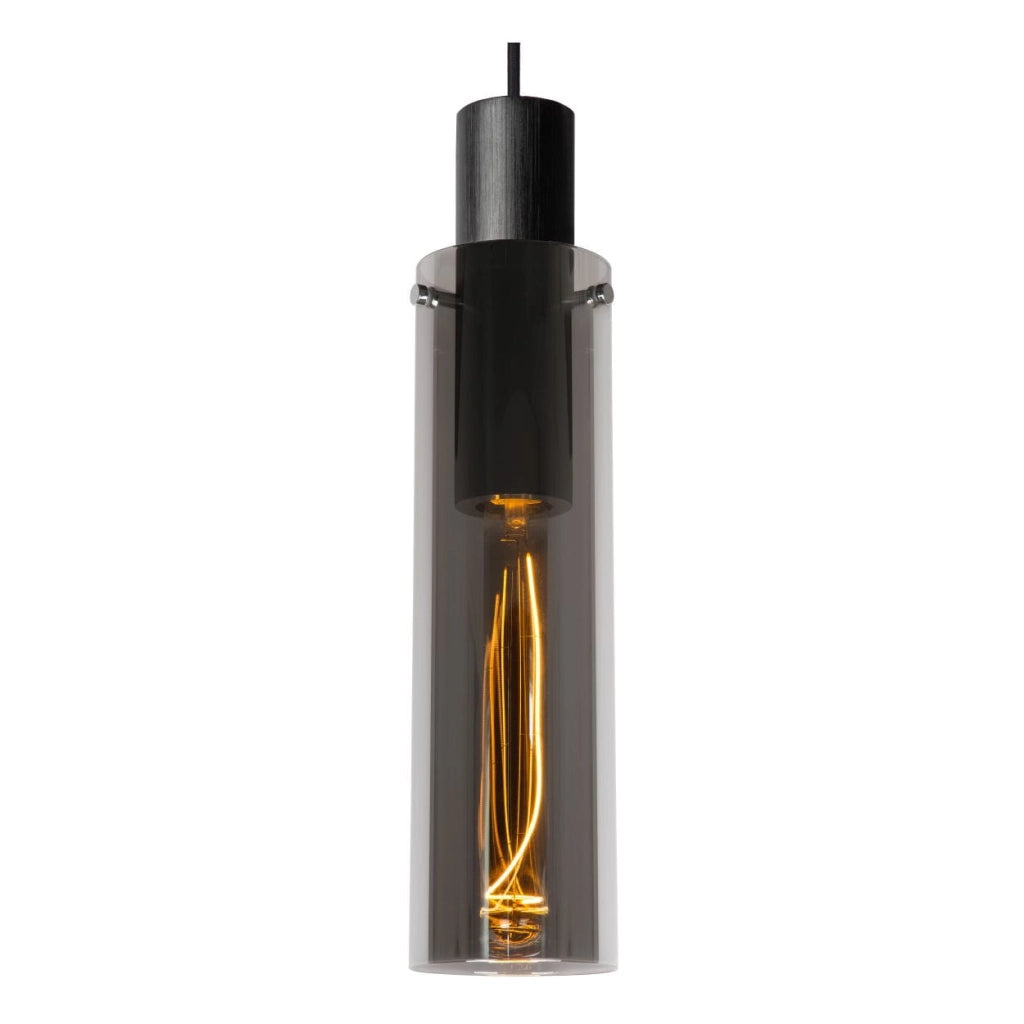 Lampadario Lucide Orlando 5xE27 nero metallo/vetro
