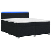 Letto con Box Spring, Materasso e LED Nero 200 x 200 cm Tessuto 3452017