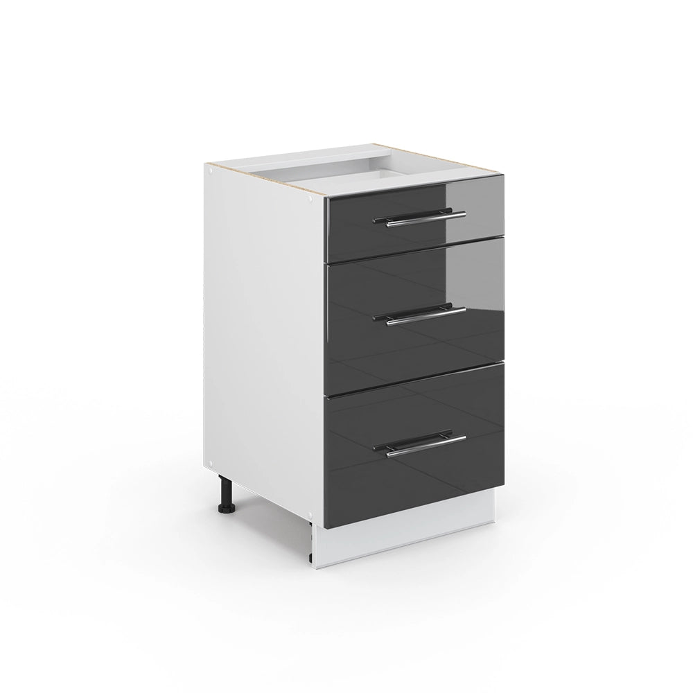 Vicco Cassettiera da bagno Antracite lucido 50 x 82 cm senza piano di lavoro