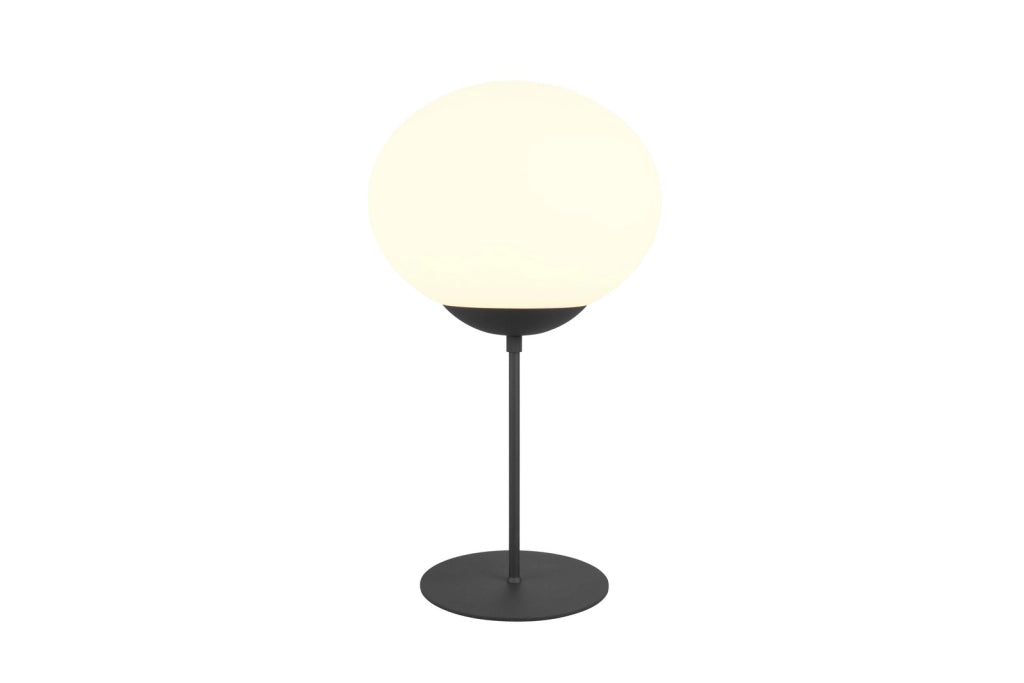Lampada da tavolo minimal nera opaca sfera E27 Fomento