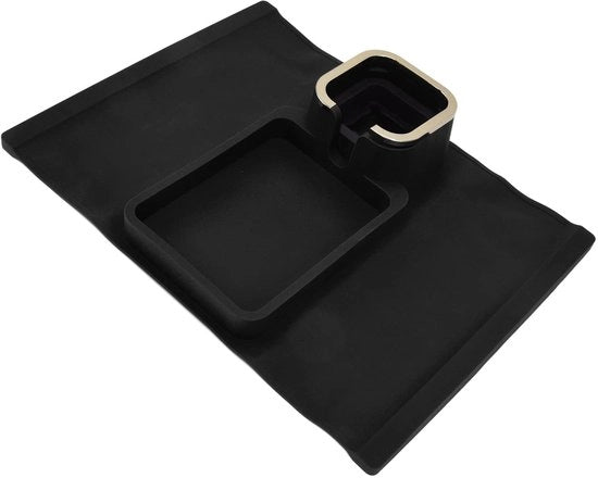 Sostegno per bicchieri per divano con cuscino anti-slip in silicone - Nero