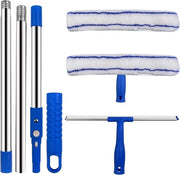 Set di pulitori di finestra telescopici, professionale e flessibile, 120 cm, con estensione, per bagno, doccia, vetro, finestre, auto.