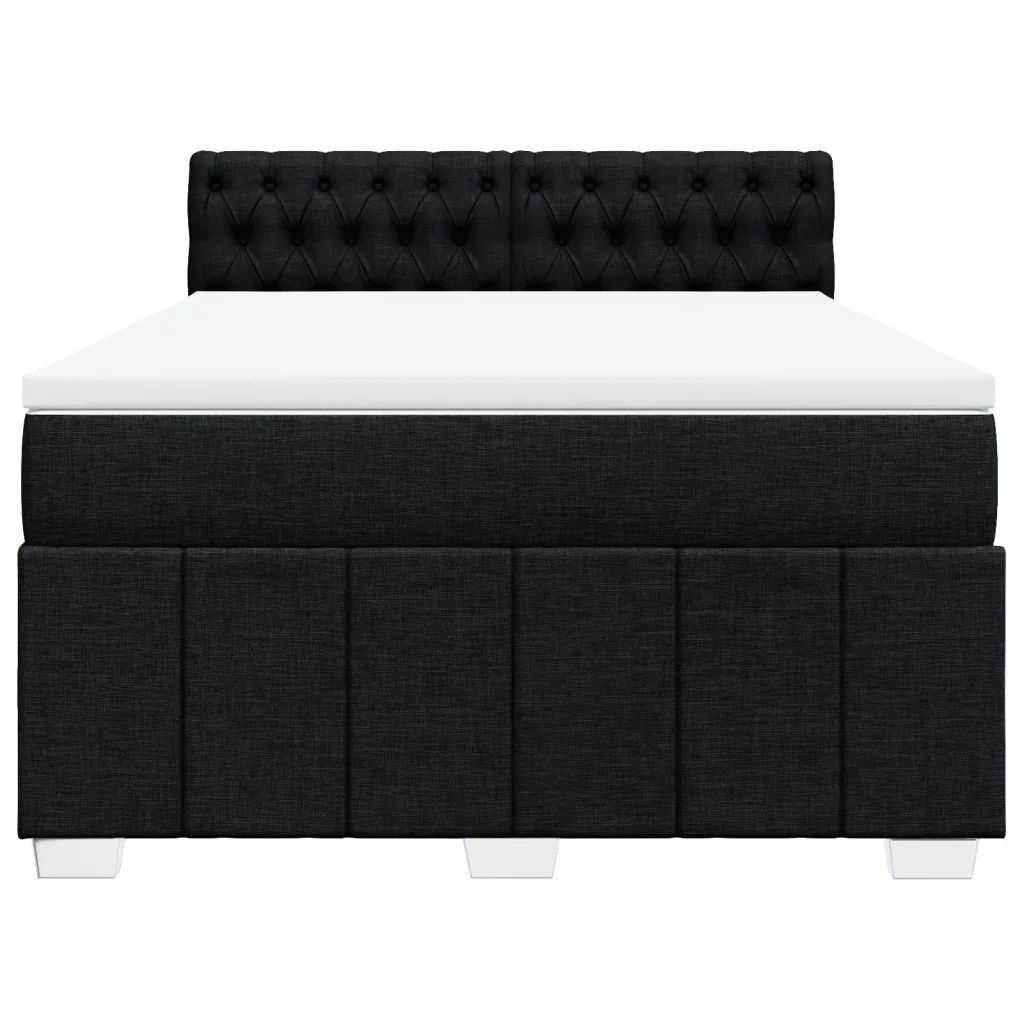 Giroletto a Molle con Materasso Nero 160x200 cm in Tessuto 3287128