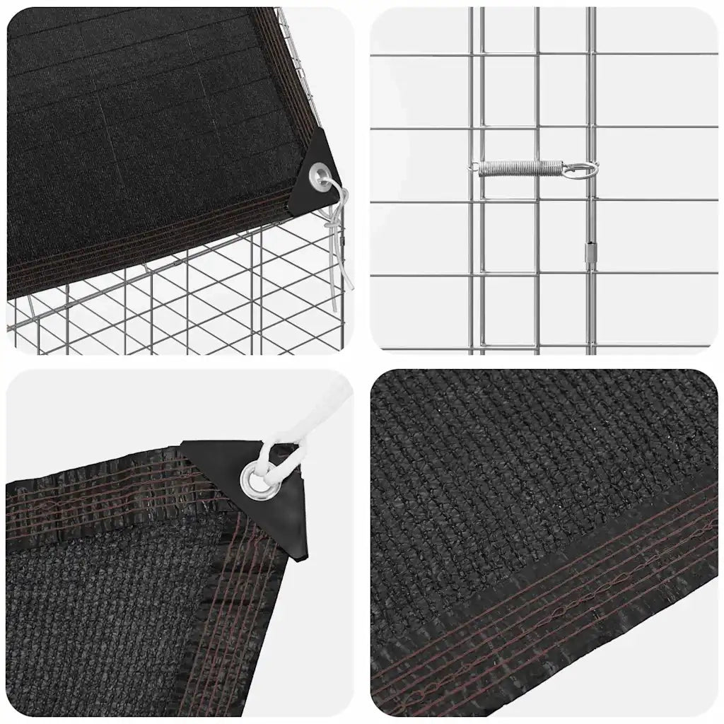 Gabbia per polli 2 pz Argento 600 x 100 x 210 cm CFW7593376