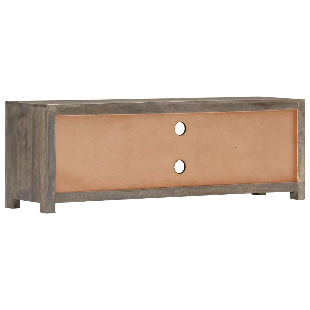 Mobile Porta TV Grigio 120x30x40 cm in Legno Massello di Mango 282735