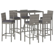Set bar da giardino da 7 pezzi con cuscini in polyrattan grigio 02_0013422