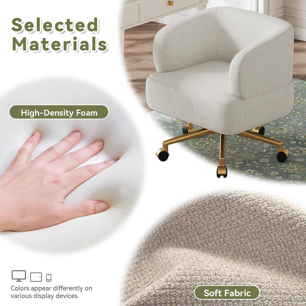 Sedia girevole design moderno - Xylo - L71¡ÁP60¡ÁH71 cm - Beige - 5 rotelle, rotazione 360¡ã