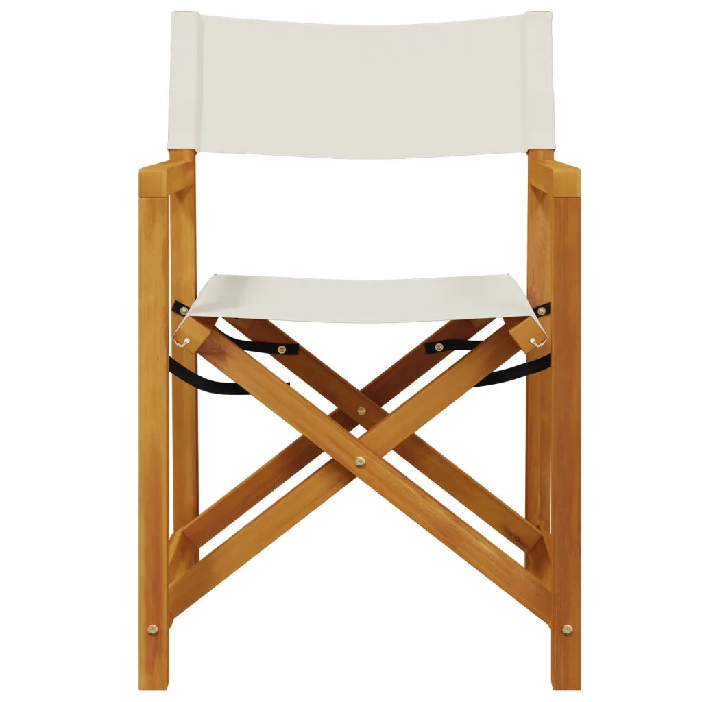 Sedie da Giardino Pieghevoli 4 pz Bianco Crema in Tessuto