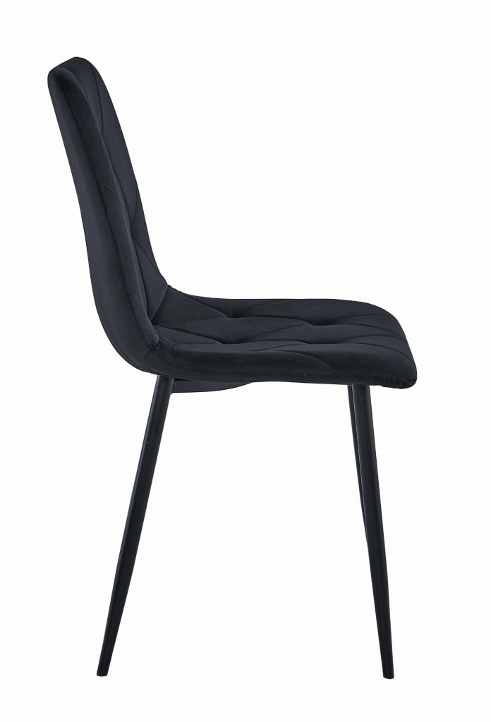 Set di 4 sedie Valora Tyra in velluto nero con gambe in metallo