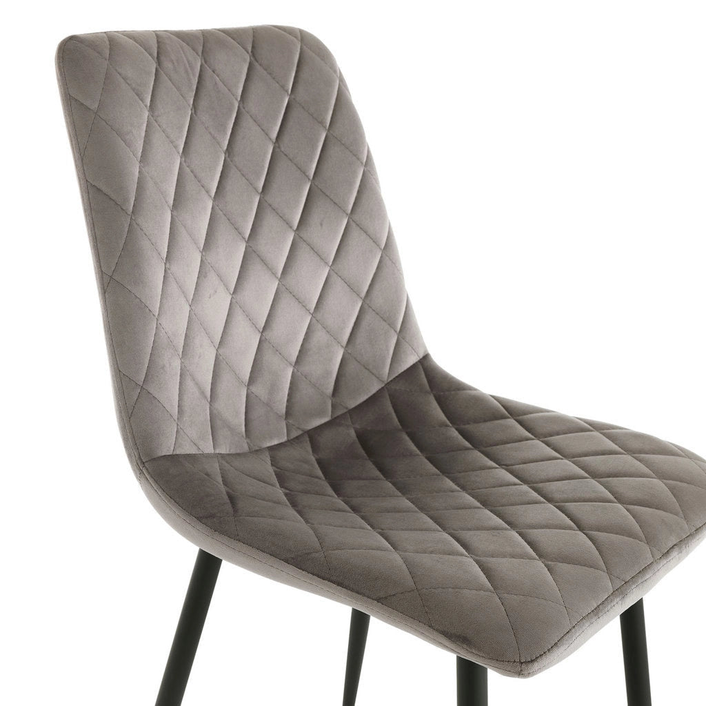 Set 4 Sedie 44x50x88 cm in Velluto Grigio