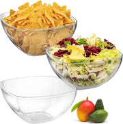 Set di 3 scodelle in plastica trasparente per servizio di party 1oz acrilico grande set di ciotole per insalate miscelatori per la cucina ciotole riciclabili per frutta pasta snack patatine salse popcorn