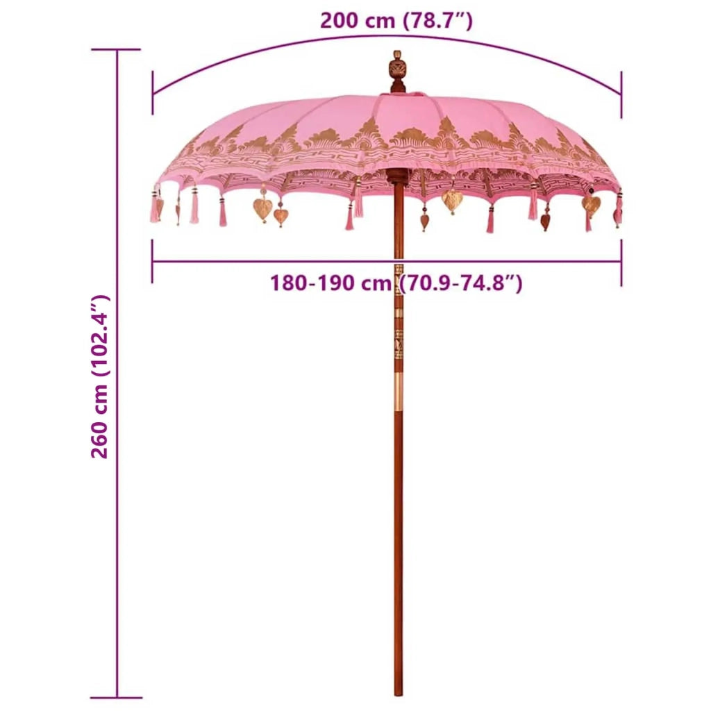 Parasol Balinese Rosa 185 x 185 x 260 cm 42006462