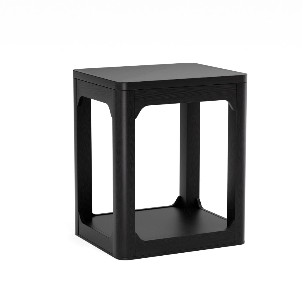 Set di 2 tavolini a 2 ripiani in MDF nero