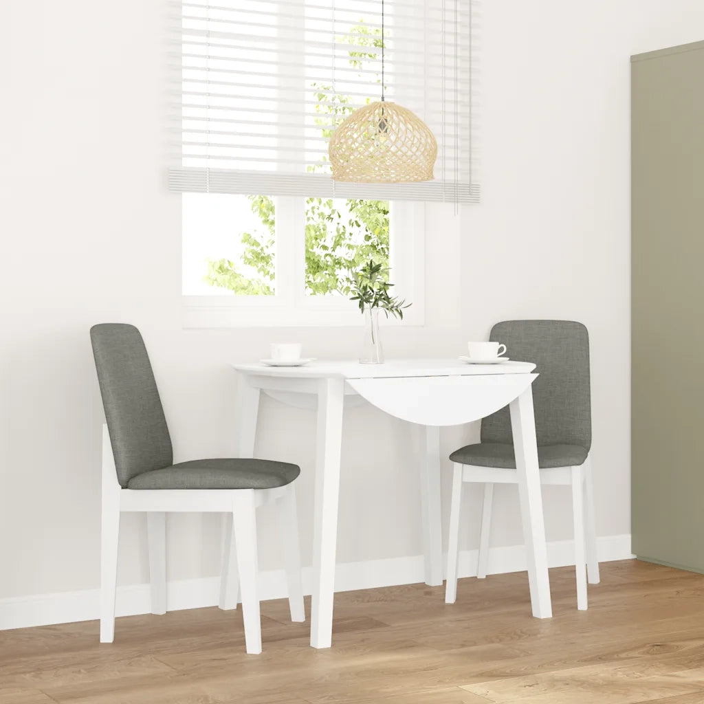 Sedie da Pranzo con Cuscini 2 pz Bianco Legno Massello di Hevea 4102446