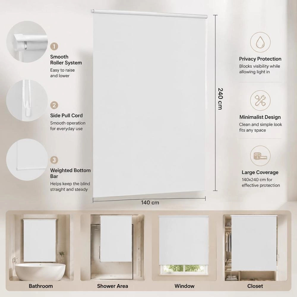 Shower Blind 140x240 Cm White