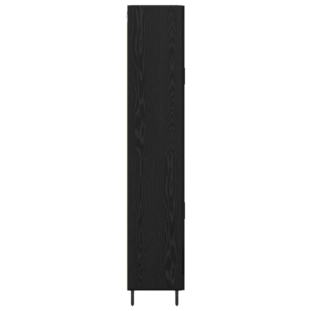 Credenza con cassetto 2 pcs Rovere Nero Legno multistrato