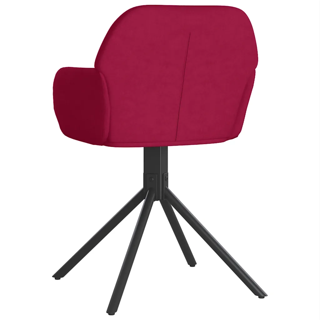 Sedie da Pranzo Girevoli 2 pz Rosso Vino in Velluto 344745