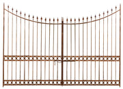 Biscottini Cancello in ferro pieno finitura anticata L400xPR10xH289 cm. Made in Italy