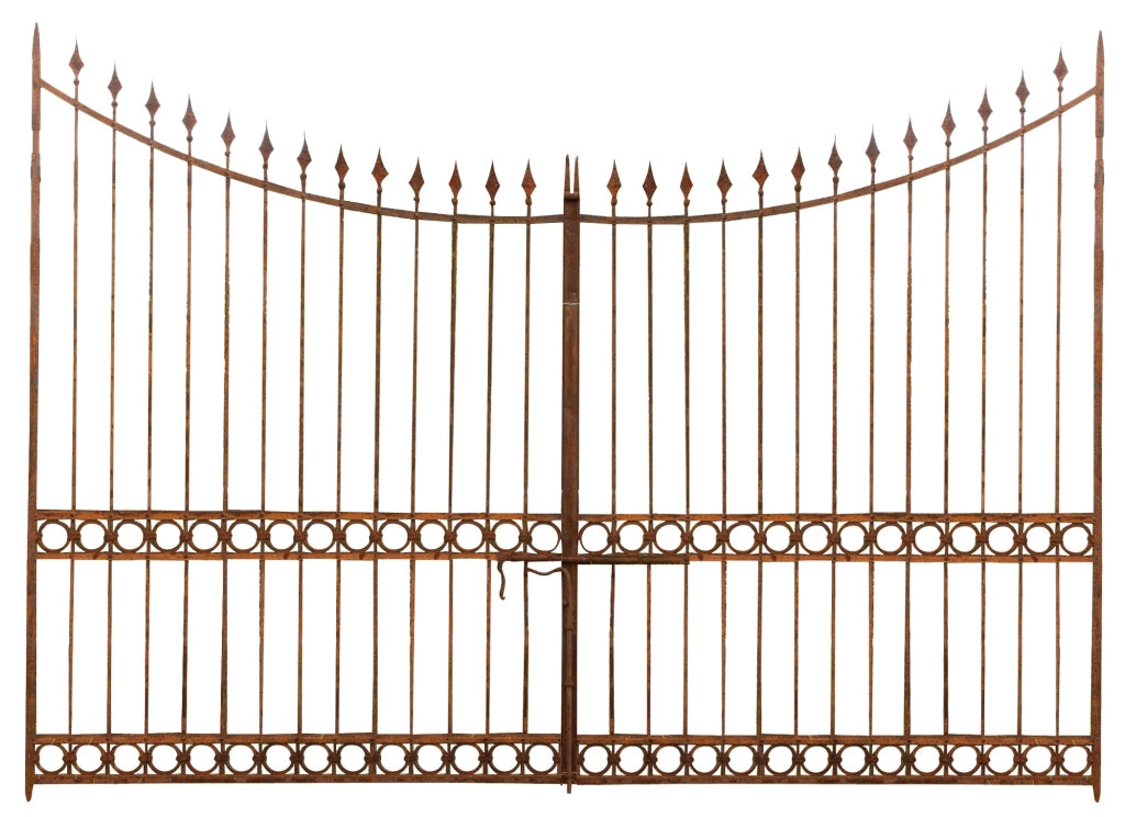 Biscottini Cancello in ferro pieno finitura anticata L400xPR10xH289 cm. Made in Italy