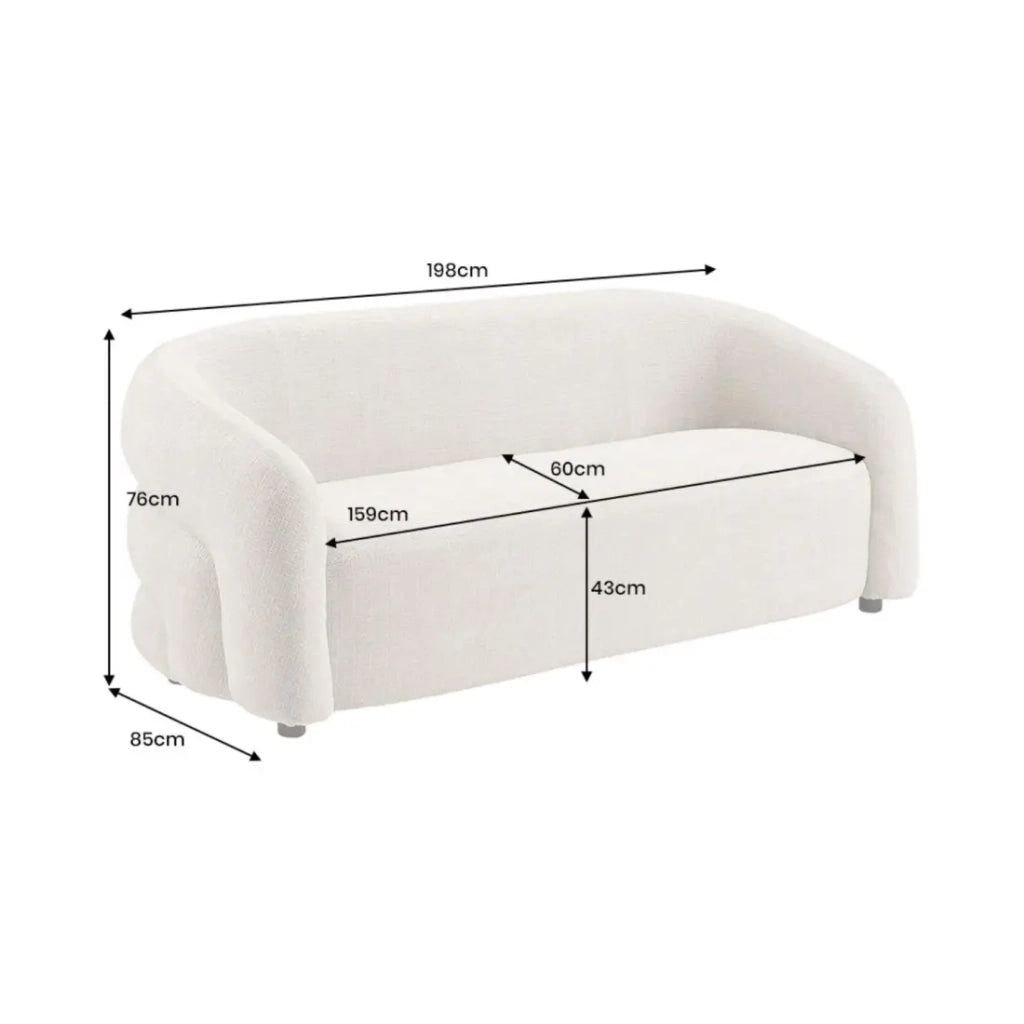 Divano dritto NUAGE grigio scuro – Divano design in tessuto chenille