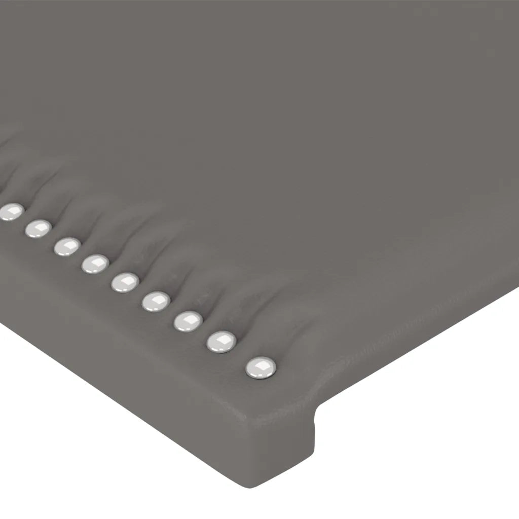 Testiera a LED Grigio 144x5x118/128 cm in Similpelle