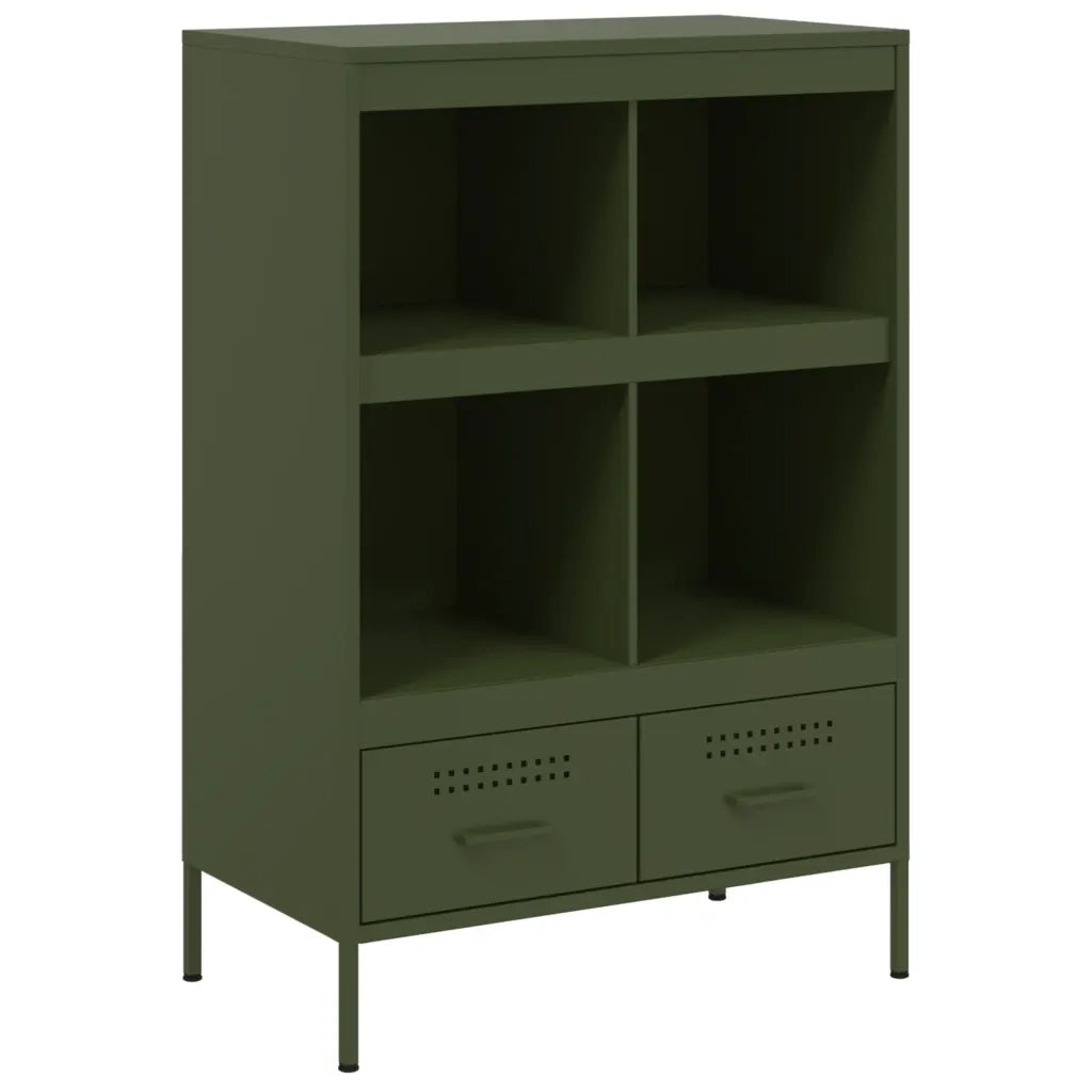 Credenza-Buffet-Armadio da cucina Verde Oliva 68x39x101,5 cm in Acciaio 913451