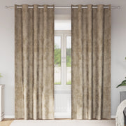 Tende in velluto 2 pz con occhielli Champagne 225x140 cm