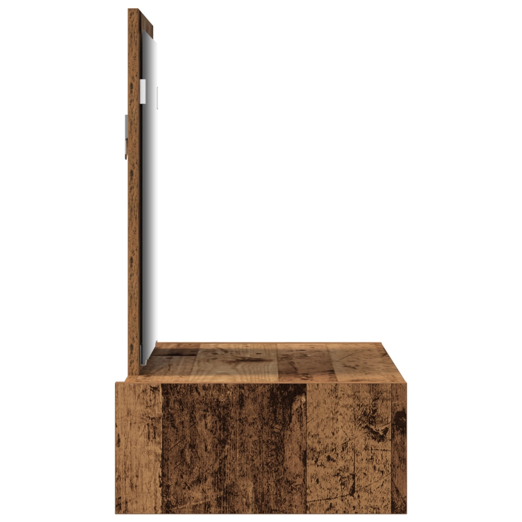 Tavolo da toeletta a muro in legno invecchiato 60x40x70 cm