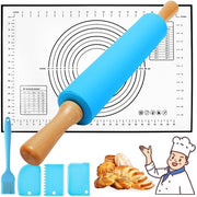 Rullo di silicone per biscotti e pizza - 43,2 cm - Blu - Ideale per gli appassionati di cucina