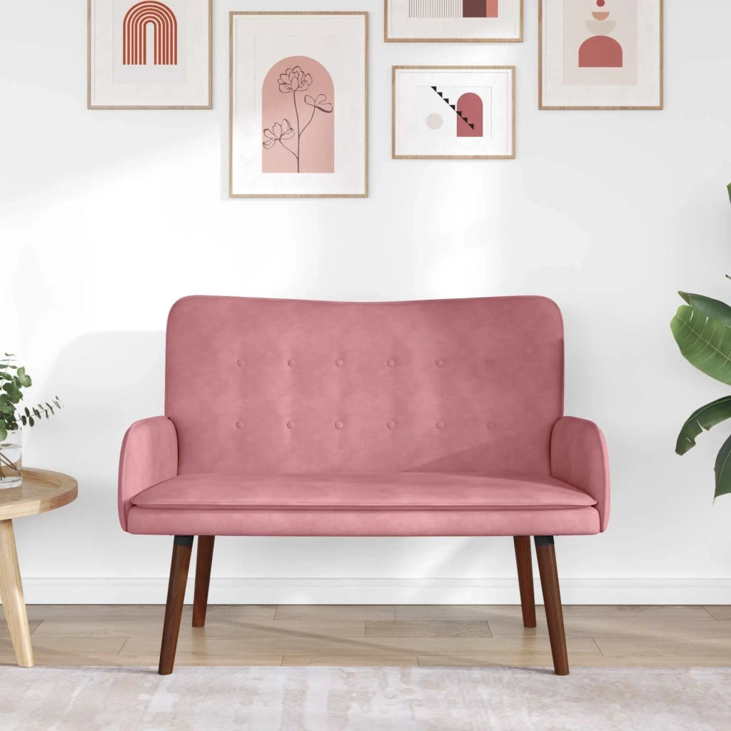Sofa a Due Posti Rosa 115 x 61 x 87 cm Velluto
