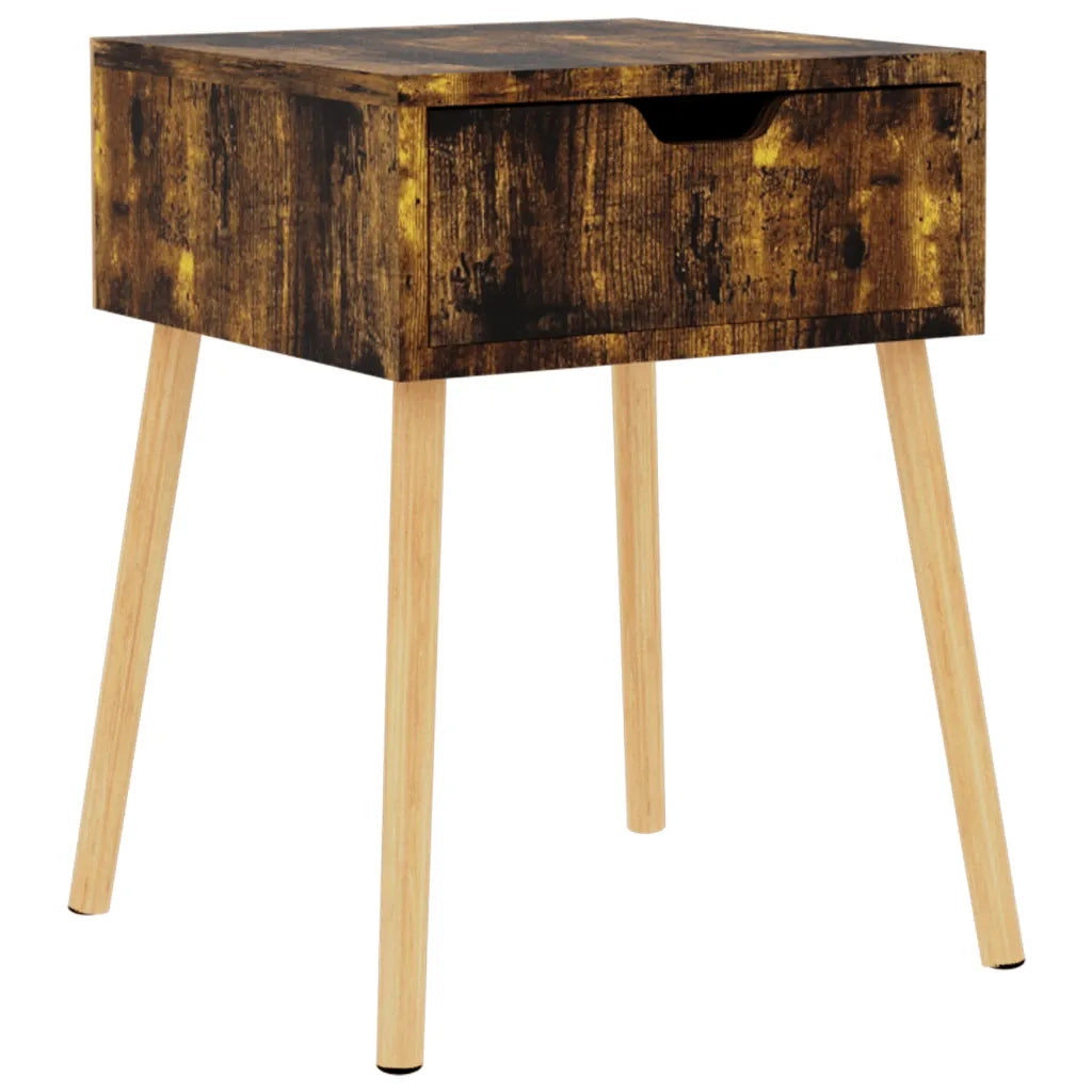 Comodino | Armadio da Notte | Mobiletto da notte Rovere Fumo 40x40x56 cm in Legno Multistrato