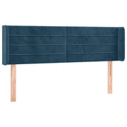 Testiera | Testata ad Orecchio Blu Scuro 147x16x78/88 cm in Velluto