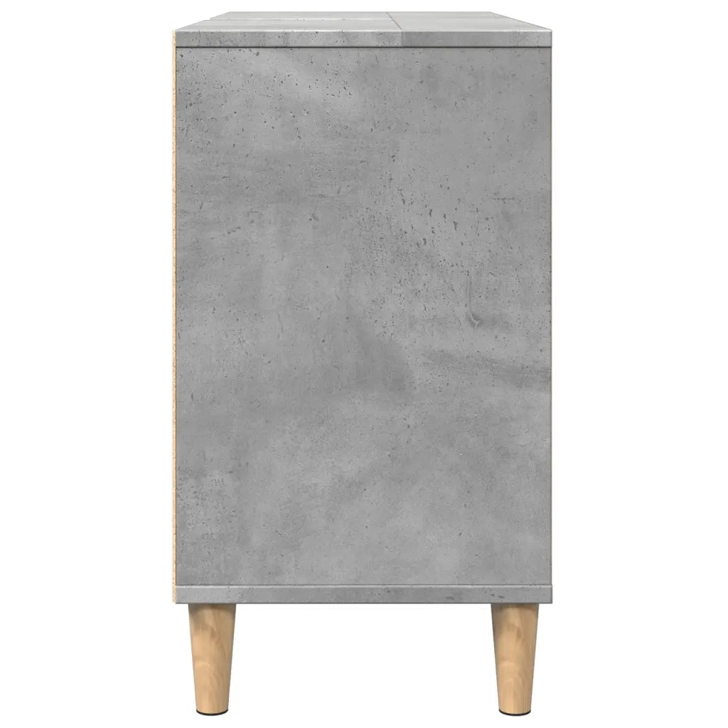 Armadietto da Bagno Grigio Cemento 80x33x60cm Legno Multistrato 857132
