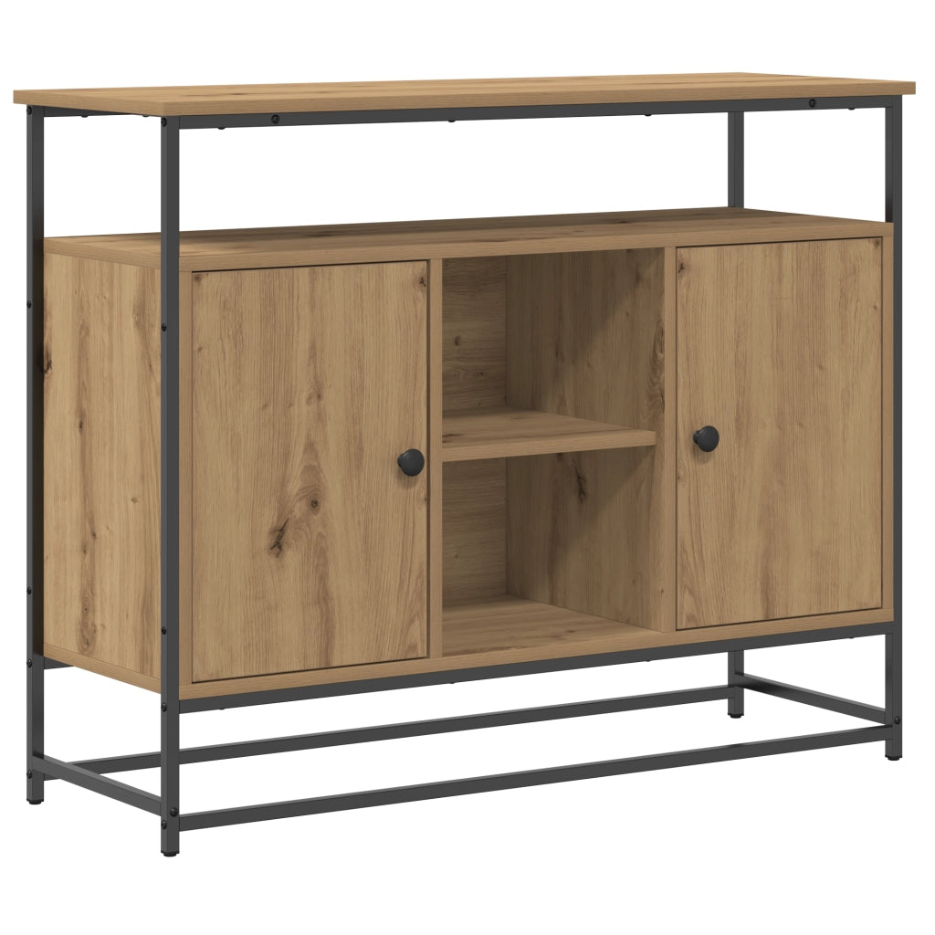 Credenza Artisan Rovere 100x35x80 cm Legno ingegnerizzato e Acciaio