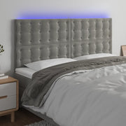 Testiera a LED-Testata con LED Grigio Chiaro 200x5x118/128 cm in Velluto 876921