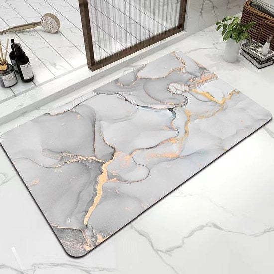 Matte da bagno assorbente 40 x 60 cm con superficie antiscivolo, asciuga rapidamente per doccia, vasca, lavabo, colore grigio chiaro