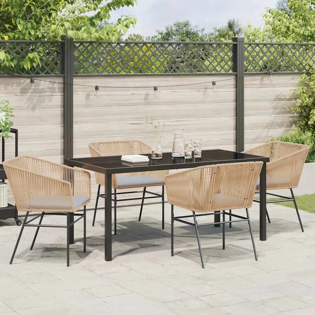 Set da Pranzo per Giardino con cuscino 5 pcs Marrone 3380928