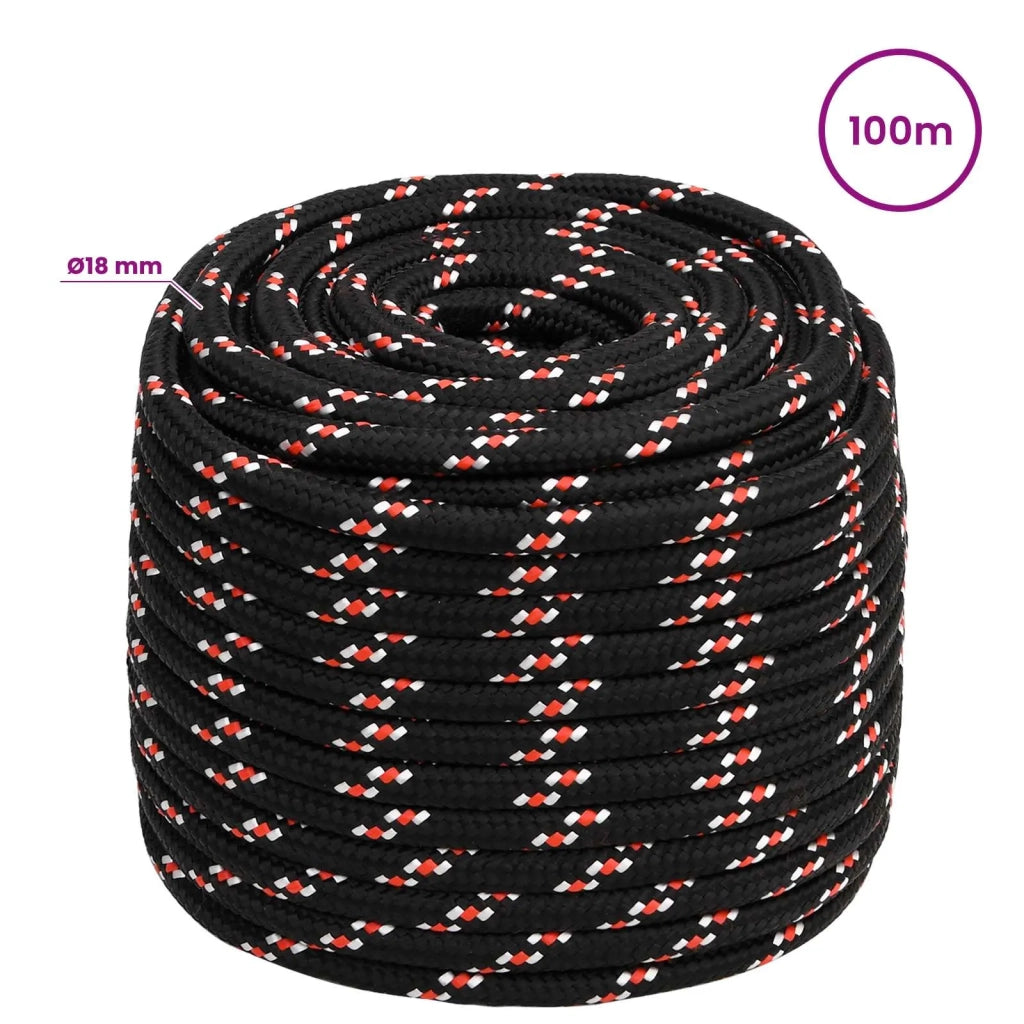 Corda multiuso 18 mm 100 m Nero e Rosso PP 3472919
