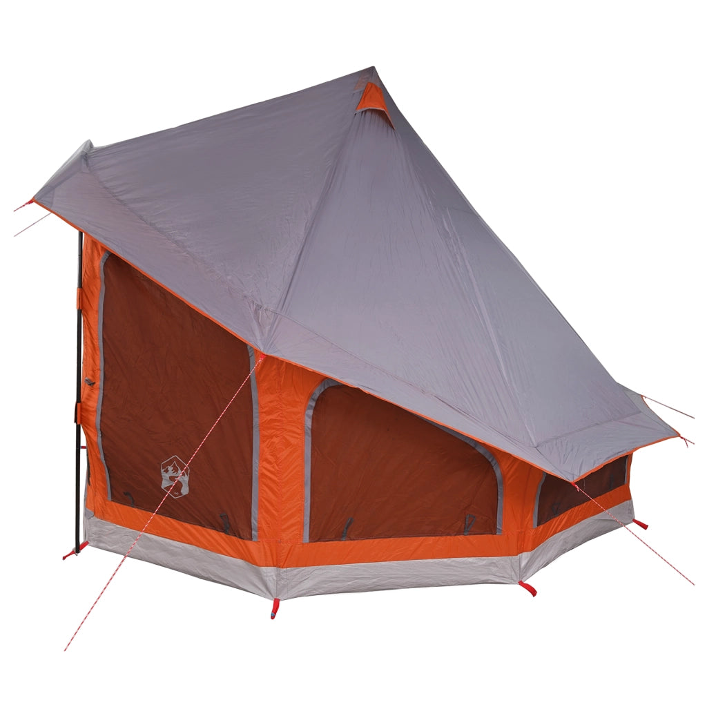 Tenda Familiare Tipi Grigia e Arancione per 6 Persone Impermeabile