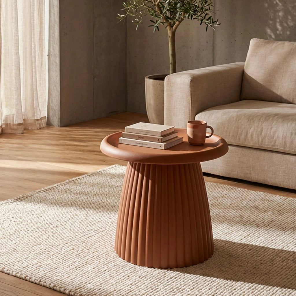 Kampot, Tavolino da Salotto Adatto per Indoor/outdoor, 52x45x52h cm Rosso