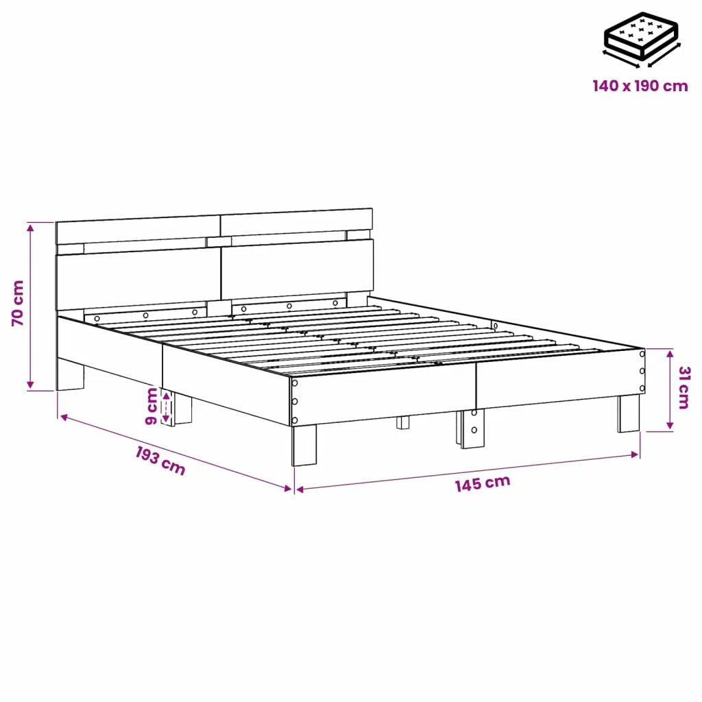 Struttura del letto Legno antico 140 x 190 cm 3446590