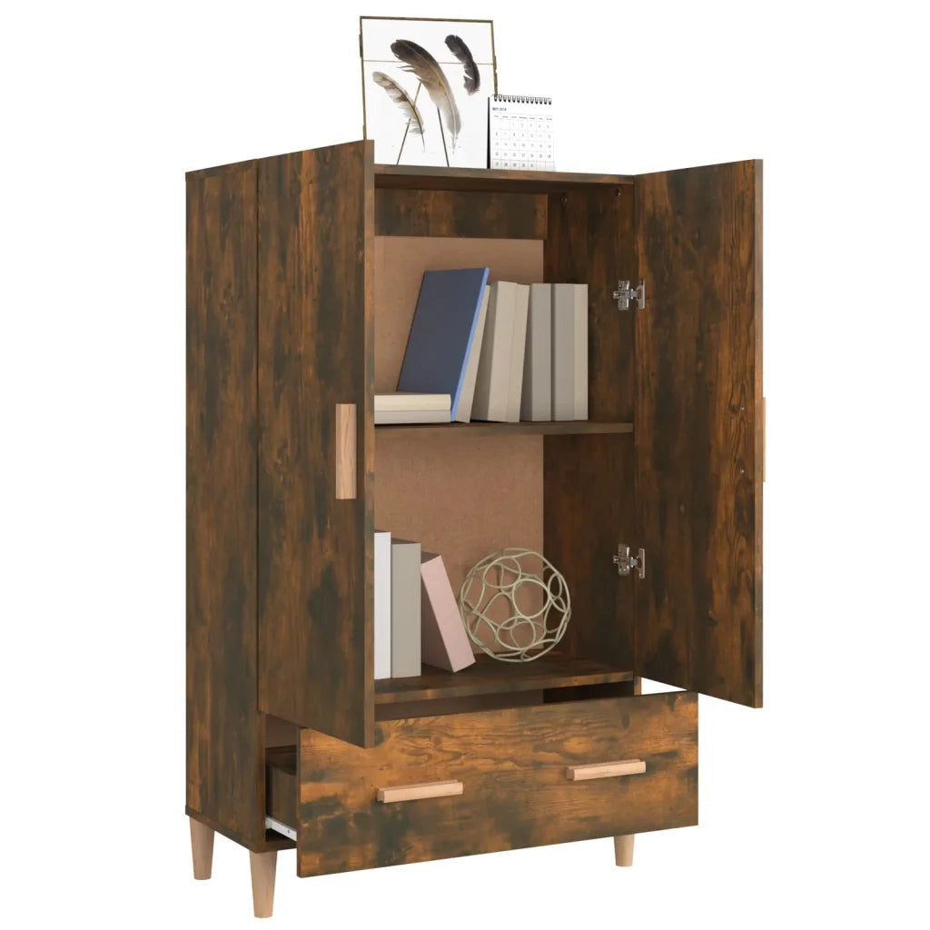 Credenza | Madia | Buffet da pranzo | Armadio da pranzo Rovere Fumo 70x31x115 cm in Legno Multistrato
