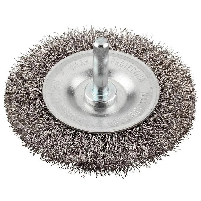 KWB 607430 Spazzola a Disco Filo Acciaio HSS 10 cm Attacco 6 mm per Metallo e Pietra