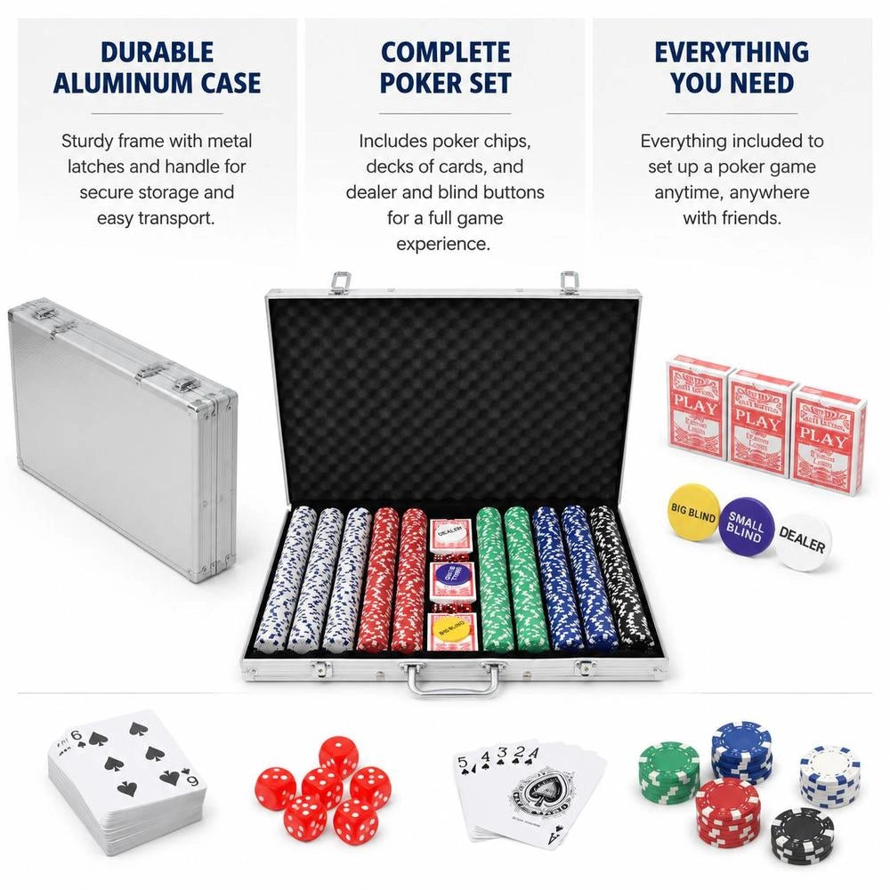 Poker Set With 1.000 Chips, Aluminum