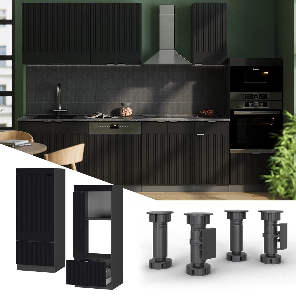 Vicco Set mobili bagno Nero a righe 60 cm