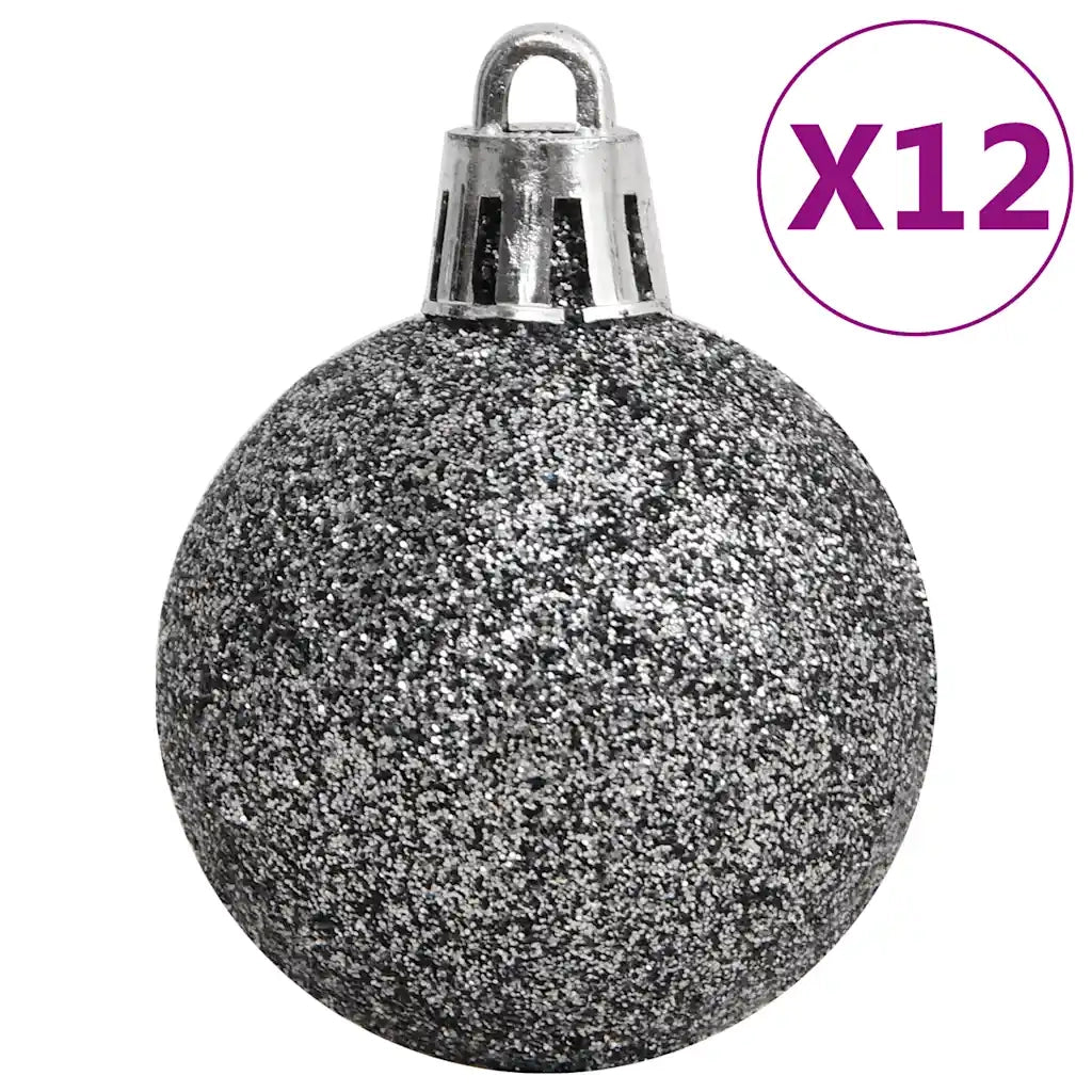 Set Palline di Natale 111 pz Bianco e Grigio in Polistirene CFW7363399