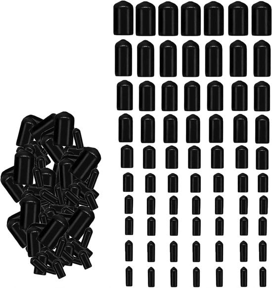 Set di protezione e cappuccio per viti e tubi PVC 248 pezzi | Dadi in gomma per viti e tubi PVC 2/3/4/5/6/7/8/9/10/11/12/13/14 mm