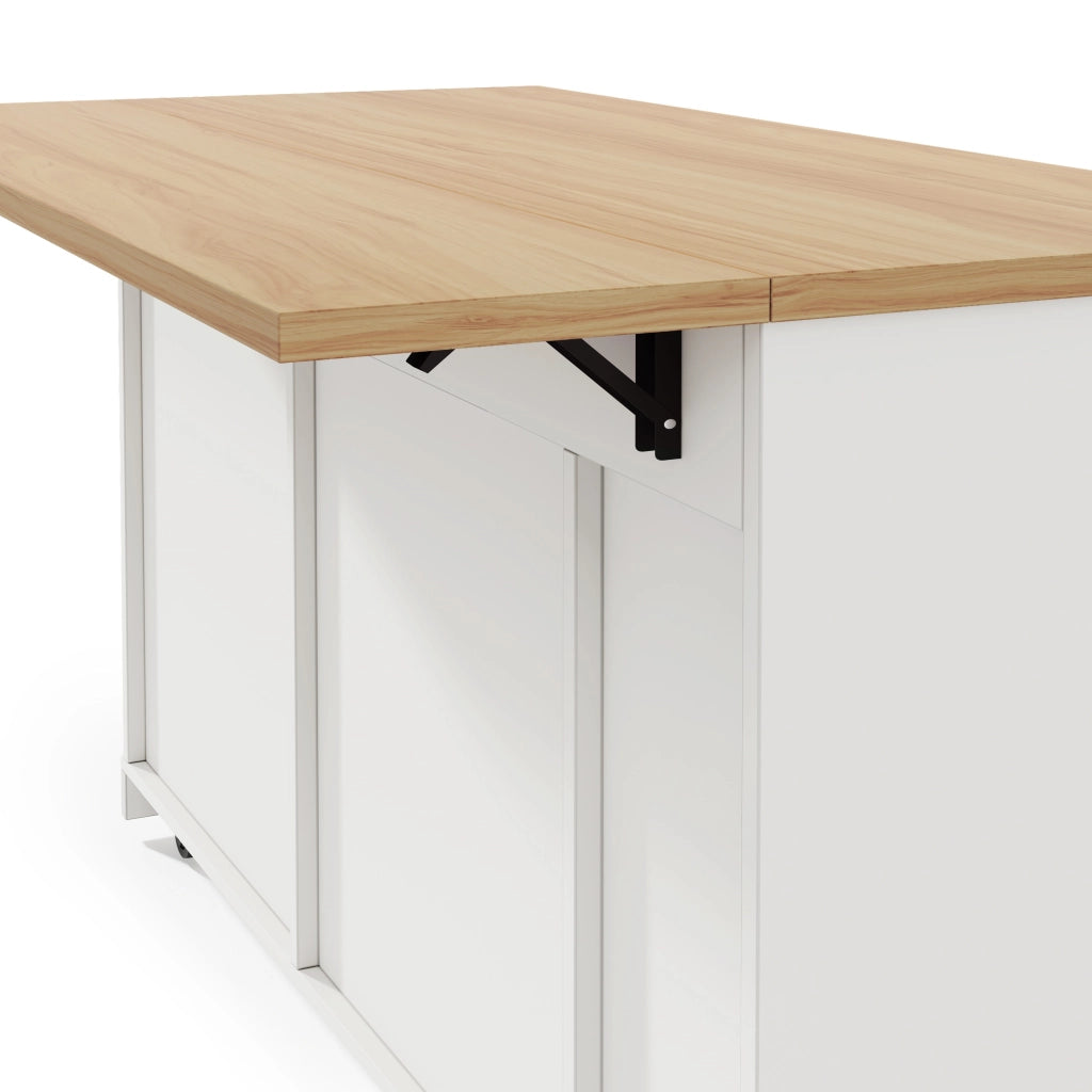 Isola Cucina su Ruote con Piano Ribaltabile e Cassetti ¨C MINIMAL ¨C 120x45x93 cm