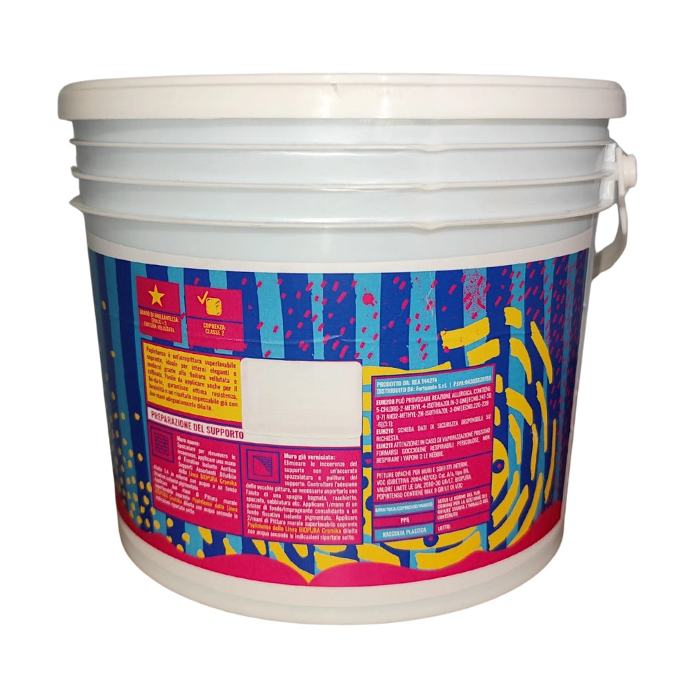 Popintenso palestra e decori interni pittura murale lavabile e coprente cromika *** formato 2.5 lt, colore- rosso mag...