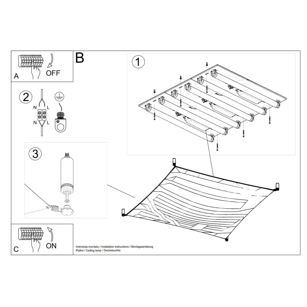 LUNA 2BM Lampada minimalista in tessuto bianco a 6 luci, 8,5 W, 850 lm, 3000 K